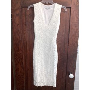 White Lace Form Fitting Dress